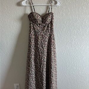 Floral Spaghetti Strap Maxi Dress W/Pockets